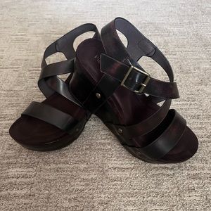 Pierre Dumas Brown Leather Wedges